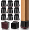 YOZON Clear Square Chair Leg Protectors – 360° Felt Base black